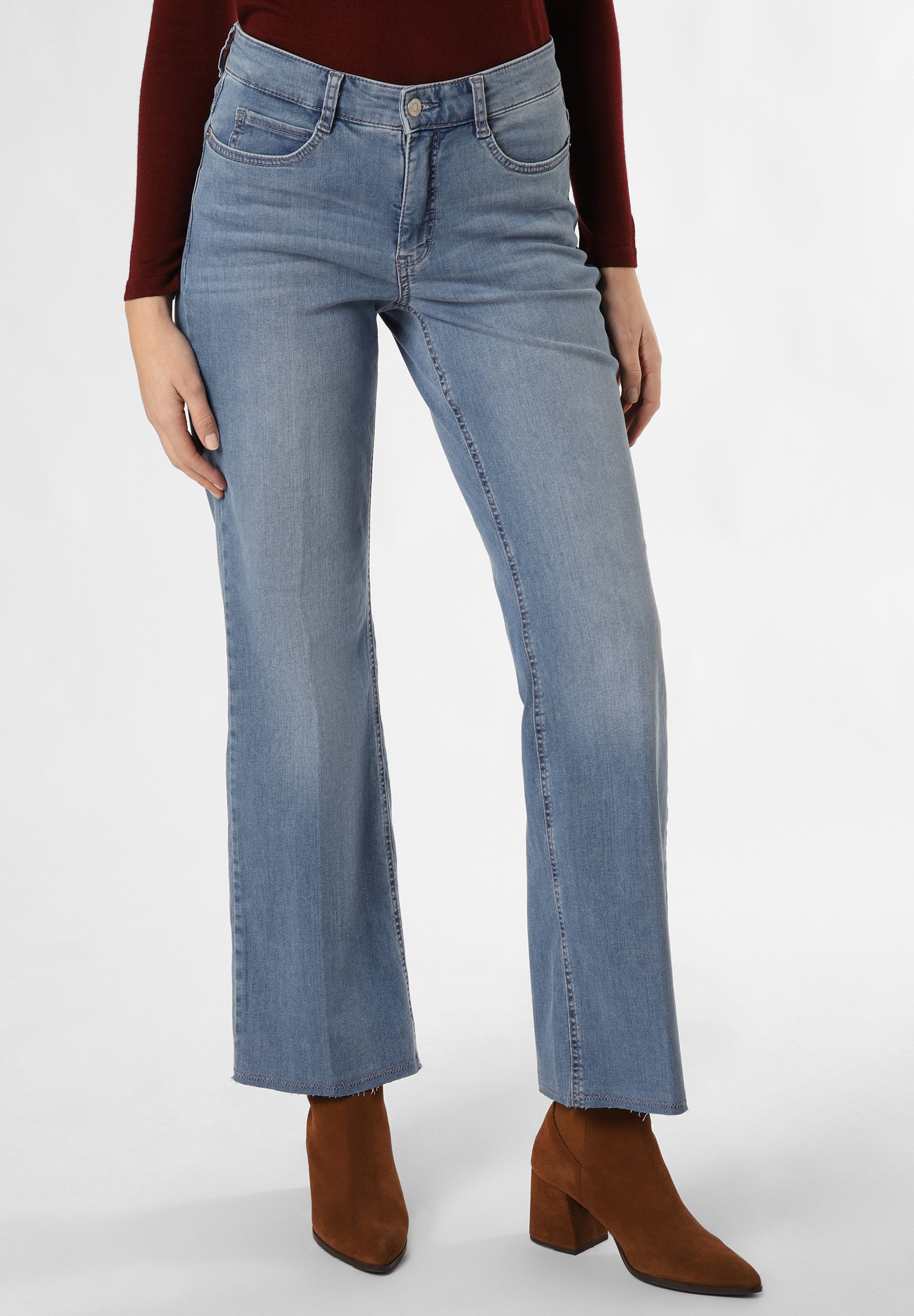MAC Jeans WIDE FRINGE - Flared Jeans - medium stone/stein - Zalando.de