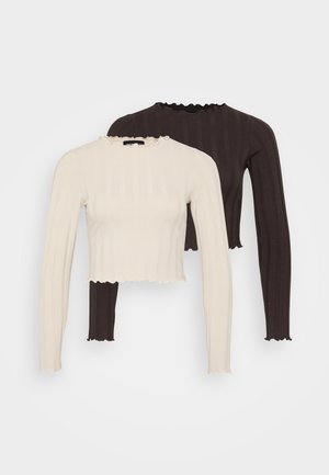 2 PACK  - T-shirt à manches longues - ganache/cement