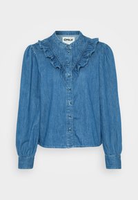ONLDASHA SEVIGNY FRILL SHIRT  - Skjortebluse - medium blue denim