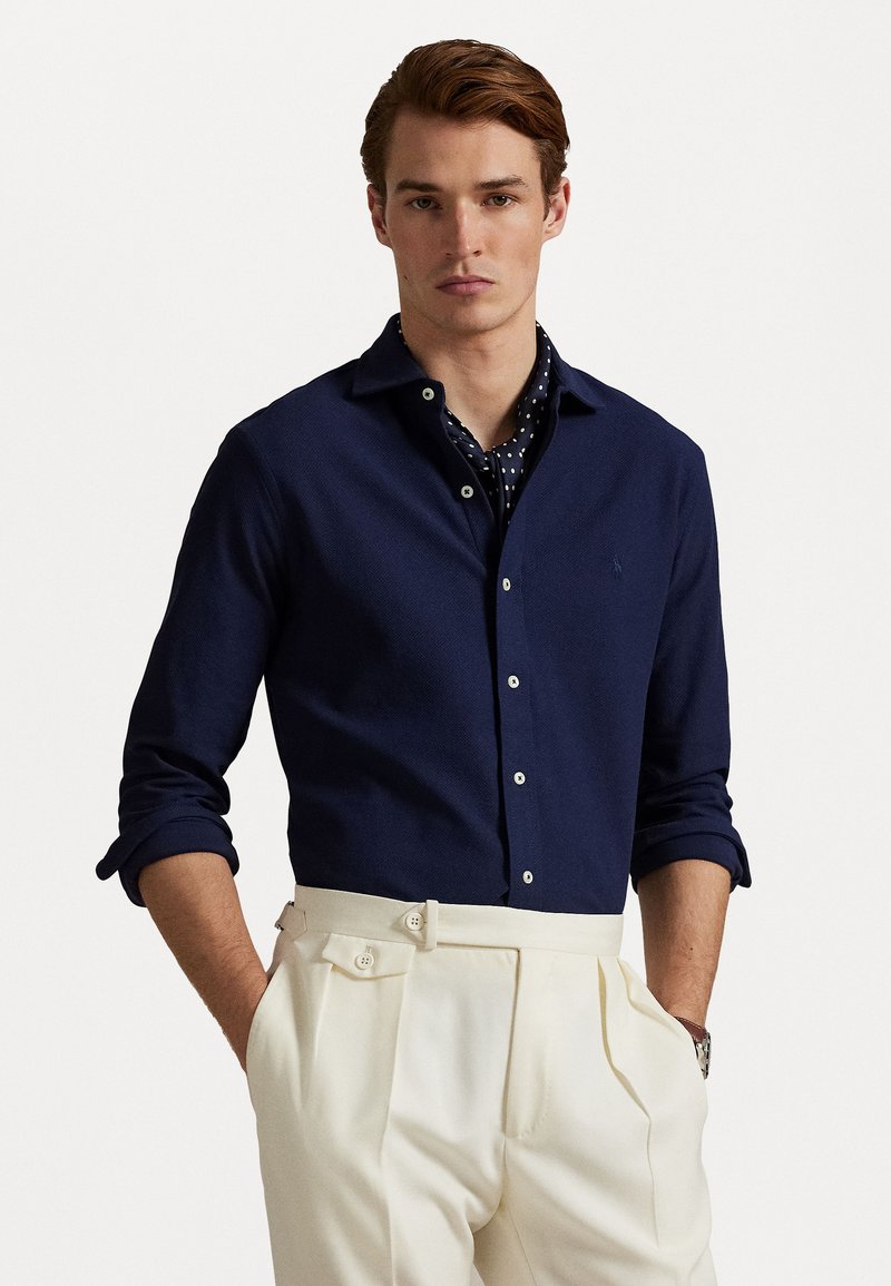 Polo Ralph Lauren - HONEYCOMB KNIT SHIRT - Shirt - cruise navy, Enlarge