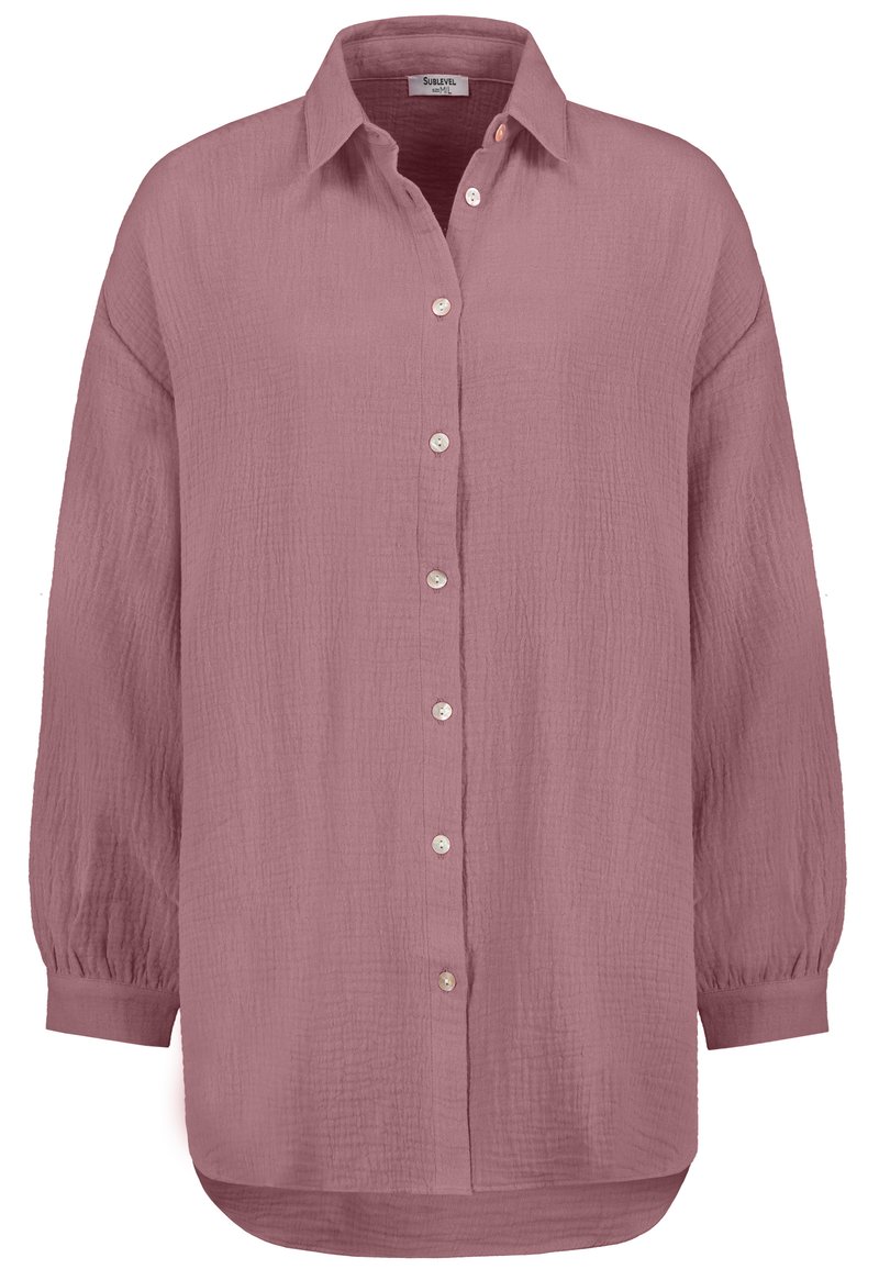 Sublevel LANGE - Button-down blouse - dark rose