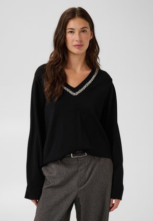 Culture, CUANIKI ANNEMARIE VNECK PULLOV - Pullover - meteorite