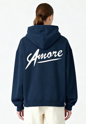 AMORE EMBROIDERY HEAYVWEIGHT UNISEX - Sweat à capuche - dark blue