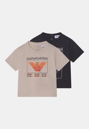 UNISEX 2 PACK - T-shirt print - beige/grey