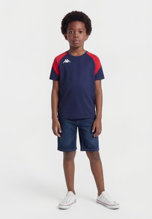 Kappa LORETO UNISEX - Camiseta deportiva - blue marine/red