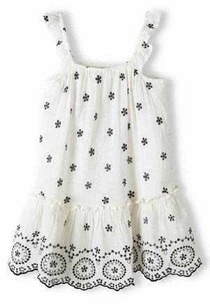 EMBROIDERED  - Jurk - white black