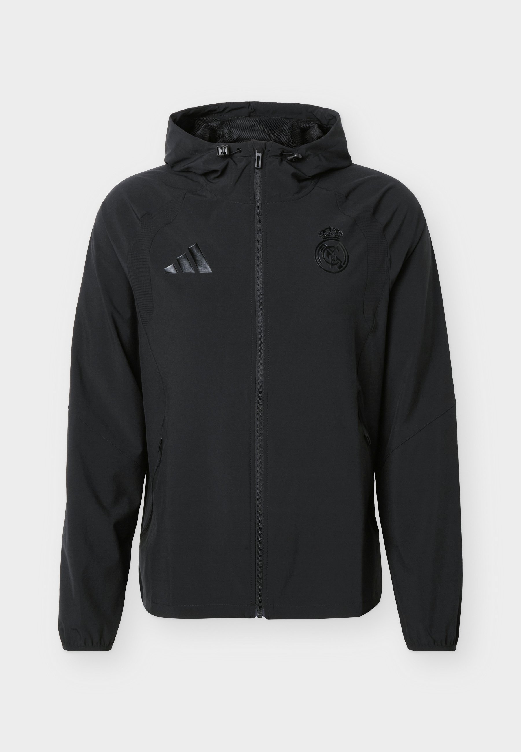 adidas Real Madrid トレーニングウェア ブラック adidas Performance REAL MADRID TRAVEL FULL ZIP - Corta-vento