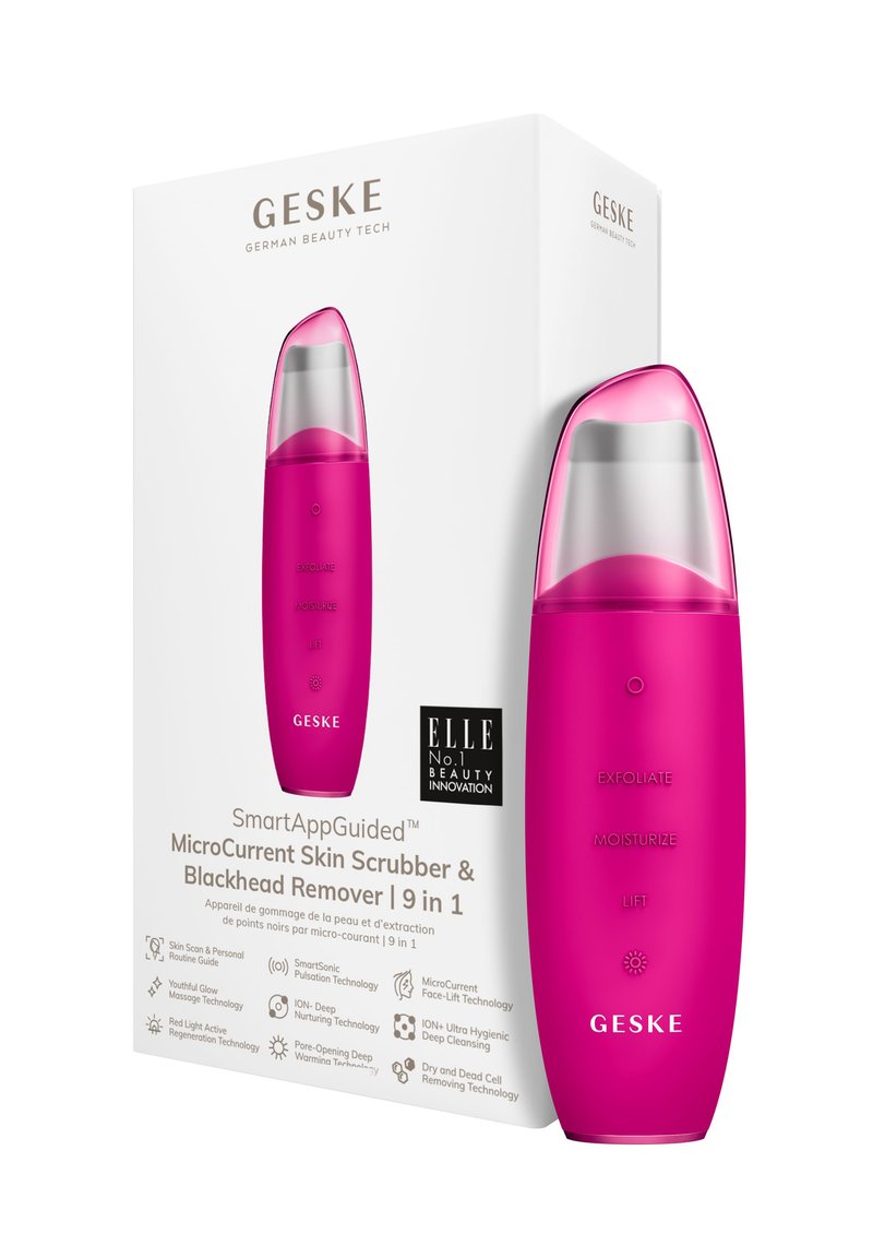 GESKE - MICROCURRENT SKIN SCRUBBER BLACKHEAD REMOVER 9 IN 1 - Skincare tool - magenta, Enlarge