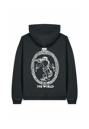 THE WORLD BACK PRINT UNISEX VINTAGE HEAVYWEIGHT - Hoodie - black denim