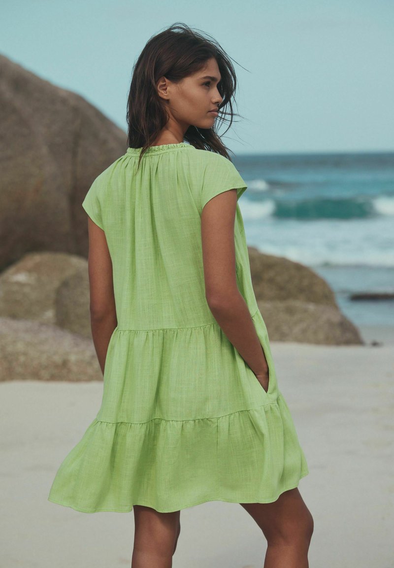green emerald velvet dress Strappy Satin Lime Green Mini Slip Dress main image 0