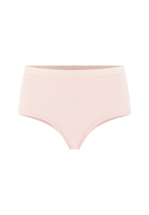 Boxeri hipster roz deschis, cu un design ribat, dotati cu un elastic neted ce prezinta detalii subtile ale logo-ului, textura moale si un design care ofera o acoperire completa.