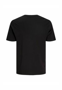 T-shirt noir uni à manches courtes et col rond, présenté de dos sur fond blanc.