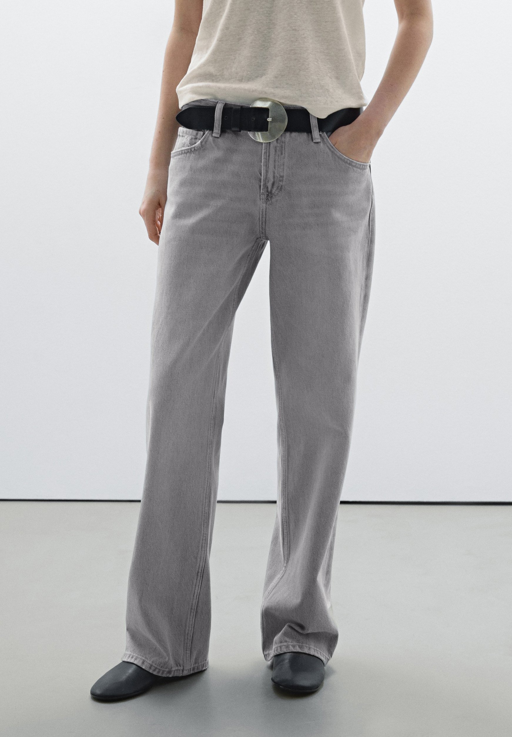 Massimo Dutti LOW-RISE STRAIGHT-LEG - Jeans Straight Leg