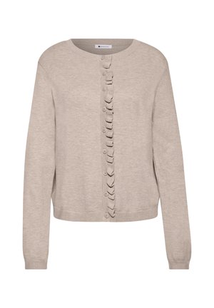 Street One, CARDIGAN WITH A ROUND NECK AND RUFFLE DETAILS - Gilet - clay sand mel