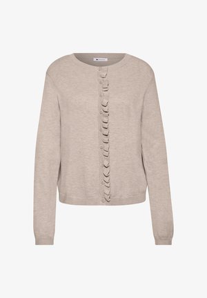 Street One, CARDIGAN WITH A ROUND NECK AND RUFFLE DETAILS - Gilet - clay sand mel