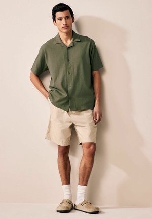 Next REGULAR FIT - CUBAN COLLAR TEXTURED SHORT SLEEVE 3 PACK - Krekls - blue   green   white