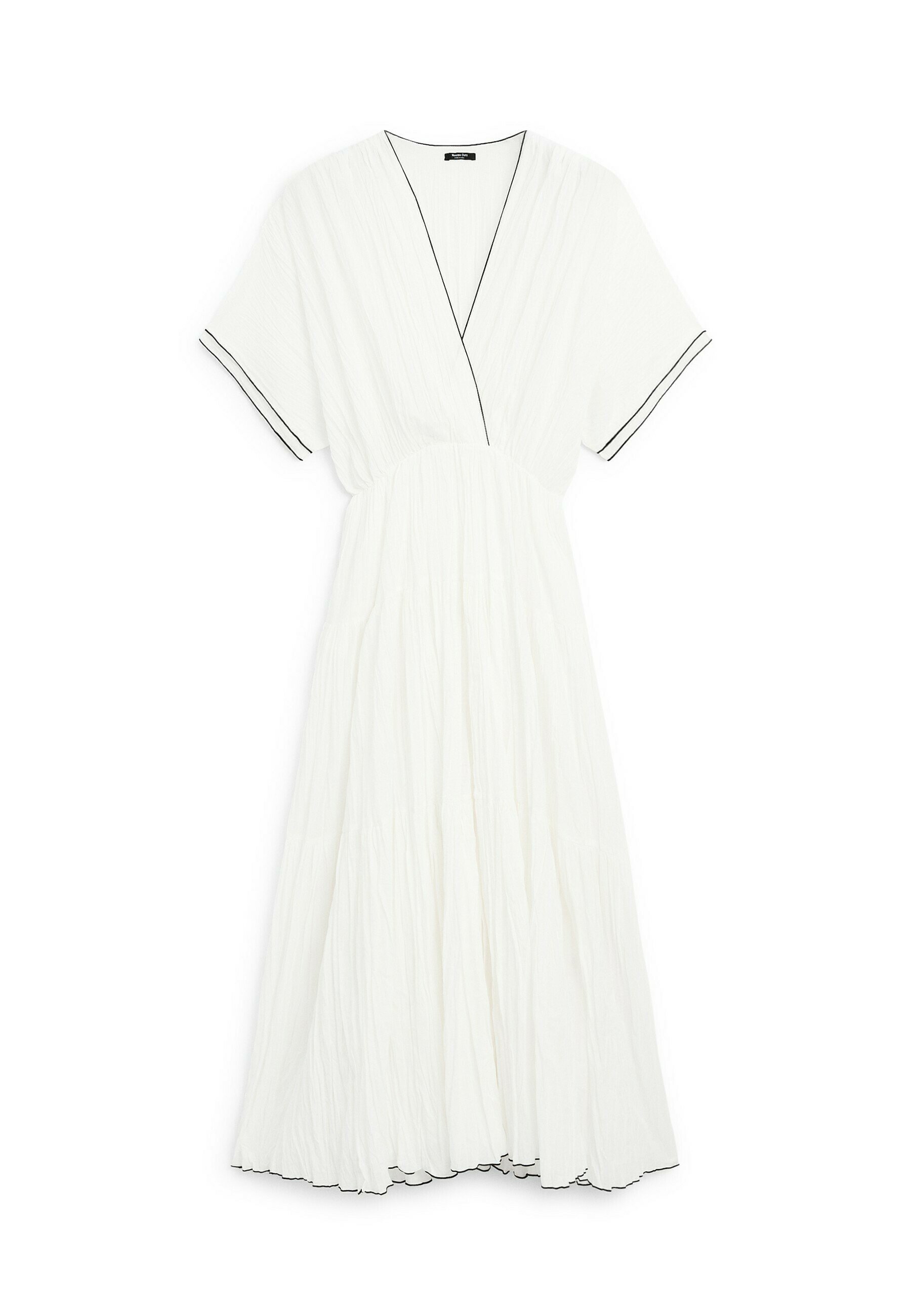 Massimo Dutti CONTRAST PLEATED LONG - Day dress - white