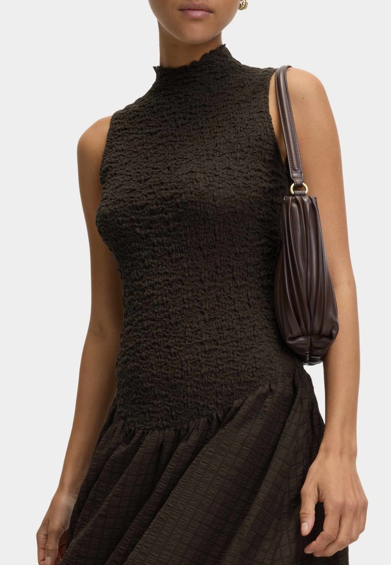 marks and spencer drop waist dress Marks & Spencer DROP WAIST CHECK - Maxi dress - chocolate/brown