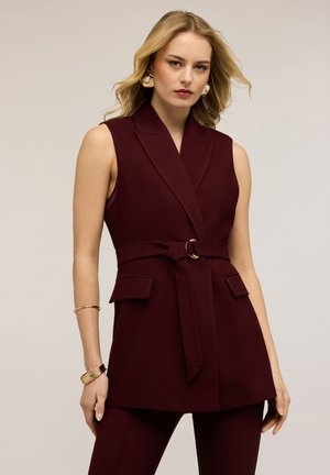 DOPPIOP CON CINTURA - Vest - bordeaux