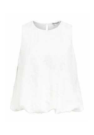 Object, TOP EMBROIDERED SLEEVELESS - Blouse - white