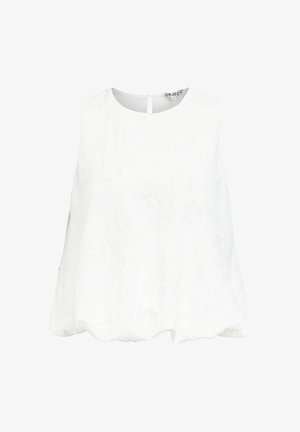 Object, TOP EMBROIDERED SLEEVELESS - Blůza - white
