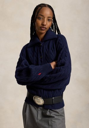Polo Ralph Lauren, CABLE-KNIT WOOL-CASHMERE JACKET - Cardigan - hunter navy