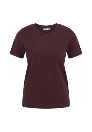 WE Fashion, T-shirt basique - aubergine