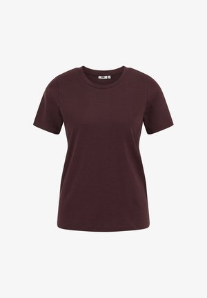 WE Fashion, T-shirt basic - aubergine