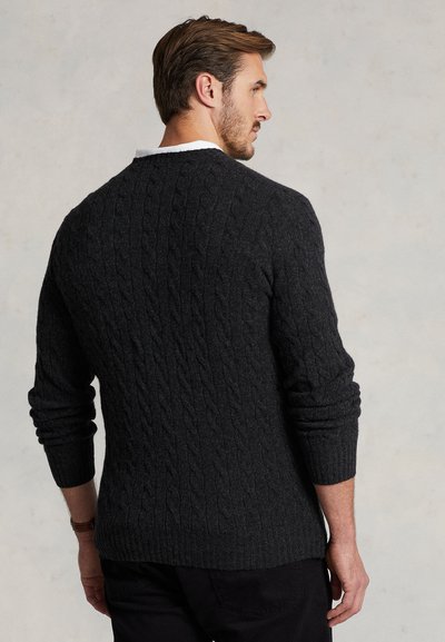 Polo Ralph Lauren Big & Tall CABLE KNIT WOOL CASHMERE JUMPER - Jersey de punto - dark granite heather