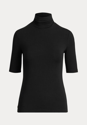 Lauren Ralph Lauren, JERSEY TURTLENECK TOP - Обикновена тениска - polo black