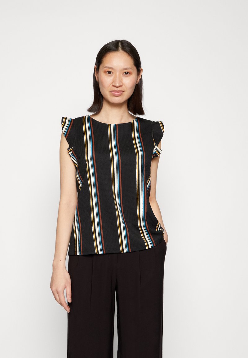 Damen T-Shirts | TOM TAILOR DENIM STRUCTURED WITH CAPSLEEVE Bluse black creme/schwarz - RN61886 Damen T-Shirts | TOM TAILOR DENIM STRUCTURED WITH CAPSLEEVE Bluse black creme/schwarz - RN61886