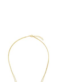 Guldhalsband med en delikat design, utrustad med en hummerlås och en justerbar förlängningskedja för varierande storlekar.