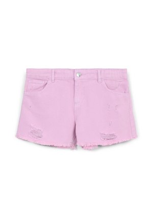 CON STRAPPI - Shorts di jeans - lilla
