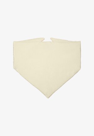 Baumwoll trekantet tørklæde i cremet beige, med en glat tekstur og rundede spidser, designet til alsidig styling og nem brug.