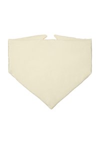 Baumwoll trekantet tørklæde i cremet beige, med en glat tekstur og rundede spidser, designet til alsidig styling og nem brug.