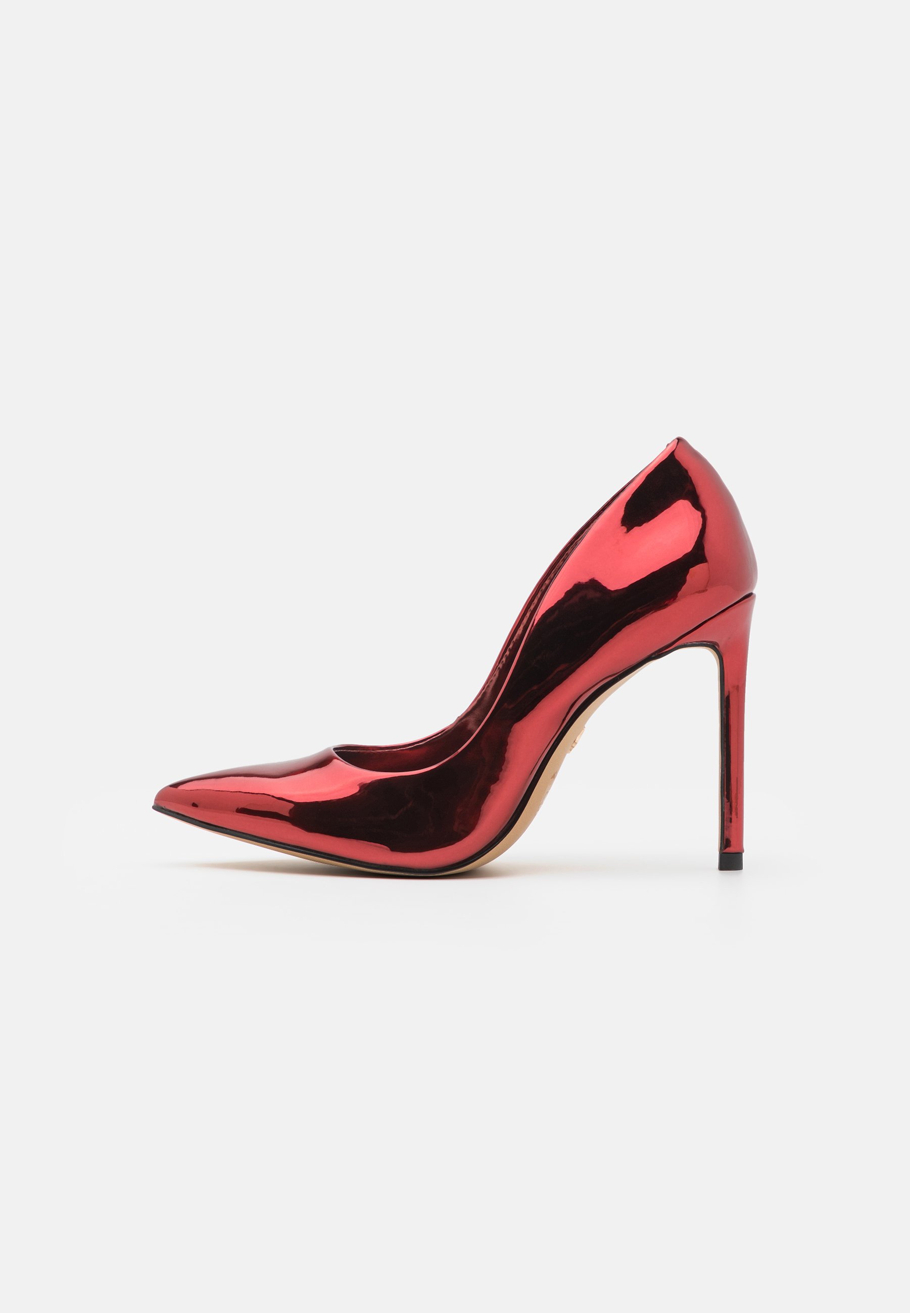 Red high heel pumps