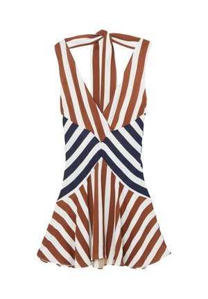 Reiss REGULAR FIT - MINI - Freizeitkleid - brown/navy