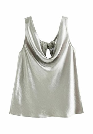 TEXTURED TIE BACK COWL NECK - REGULAR FIT - Blúzka - silver