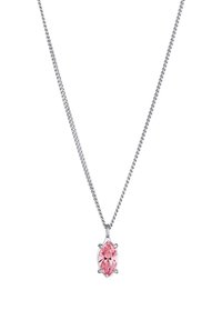 Collier en argent avec une chaîne torsadée et un pendentif en pierre précieuse taillée en marquise de couleur rose pâle, monté dans un support en métal à six griffes.