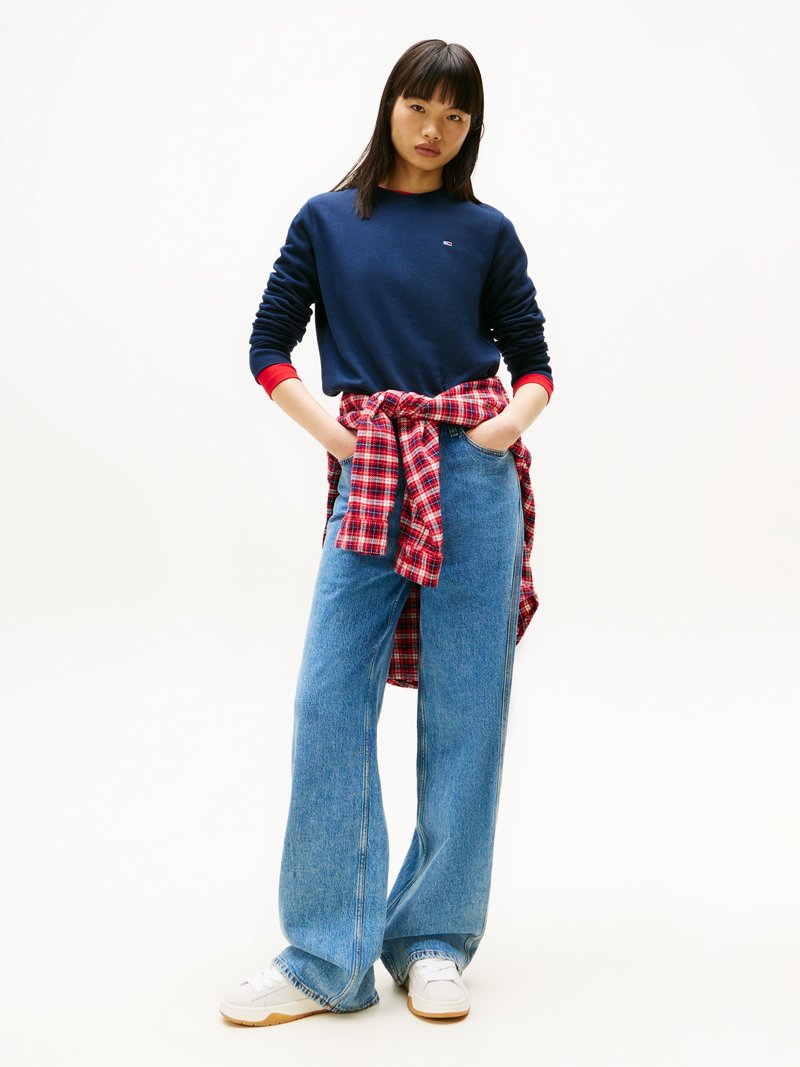 Tommy Jeans FLAG CREW - Mikina - dark night navy