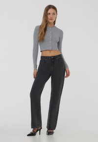 Terranova CROP COSTINA - Cardigan - grigio melange