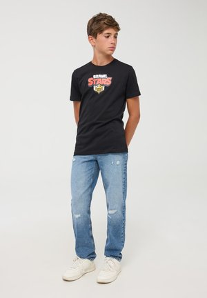 Terranova CON BRAWL STARS FRONTE RETRO - T-shirt con stampa - nero