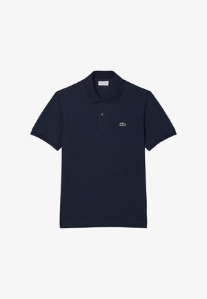 Navyblauwe polo met kraag van katoen. Heeft een klassieke kraag, een placket met twee knopen, korte mouwen en een geborduurd logo op de borst.