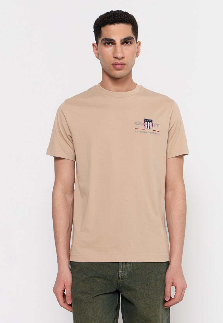 Gant T-shirt print zandkleur
