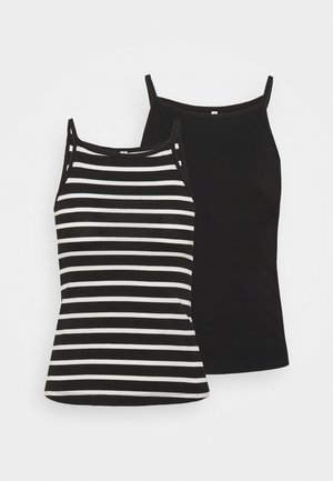 ONLMAY LIFE STRIPE 2 PACK - Top - black/black/cloud dancer