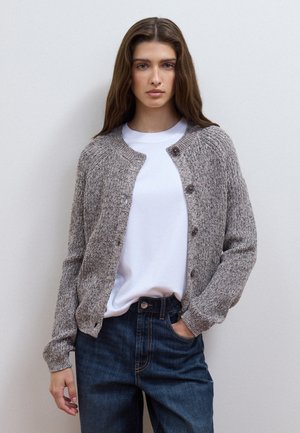 Les Copains, KNIT CARDIGAN IN REGULAR FIT - Chaqueta de punto - grey black