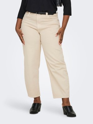 ONLY Carmakoma BALLON-FIT  CARFRANKIE HOHE TAILLE - Jean droit - ecru