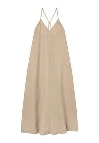 LONG AND CROSSED STRAPS AT THE BACK - Vestito lungo - sabbia