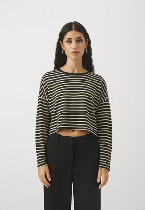 ONLY Petite ONLGITTA O-NECK TOP  - Πουλόβερ - black stripes:pumice stone