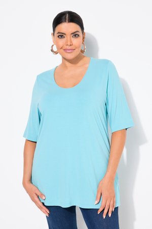 Ulla Popken, VOORKANT DUBBELLAAGS  - T-shirt basic - deep aqua